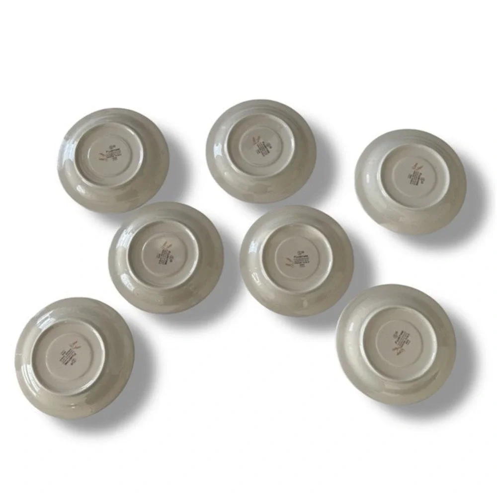 Kasuga Vintage Fuji Stone Winter Wheat Set of 7 Bread Plates 6.5